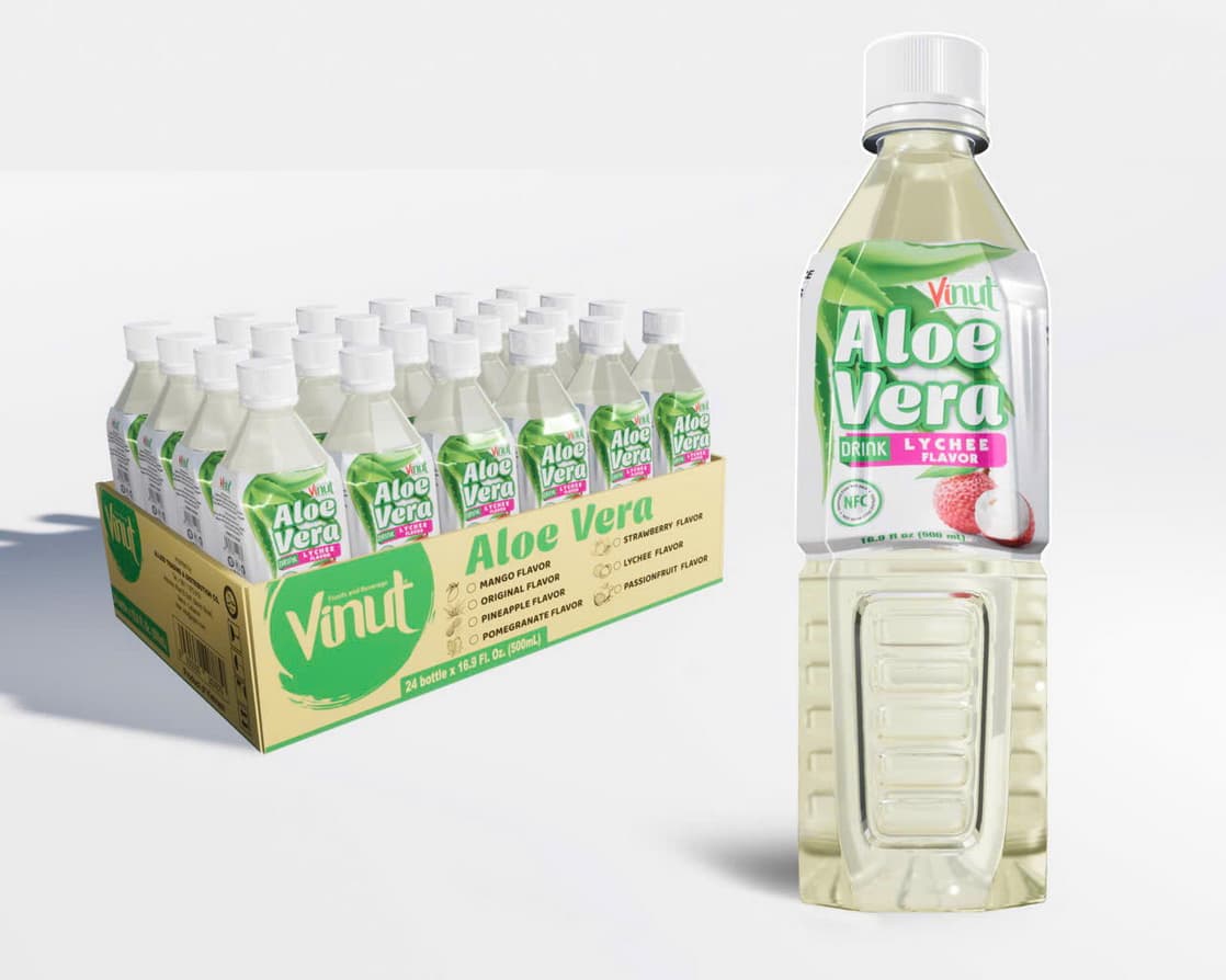 VINUT Aloë Vera drank Lychee smaak 500ml