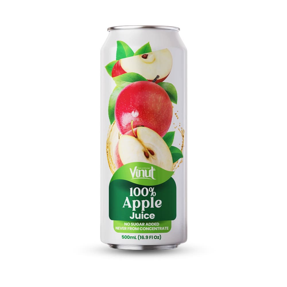 VINUT 100% Appelsap, Zonder Toegevoegde Suiker, Niet uit Concentraat, Slanke Blikje, 16.9 fl oz 500 mL