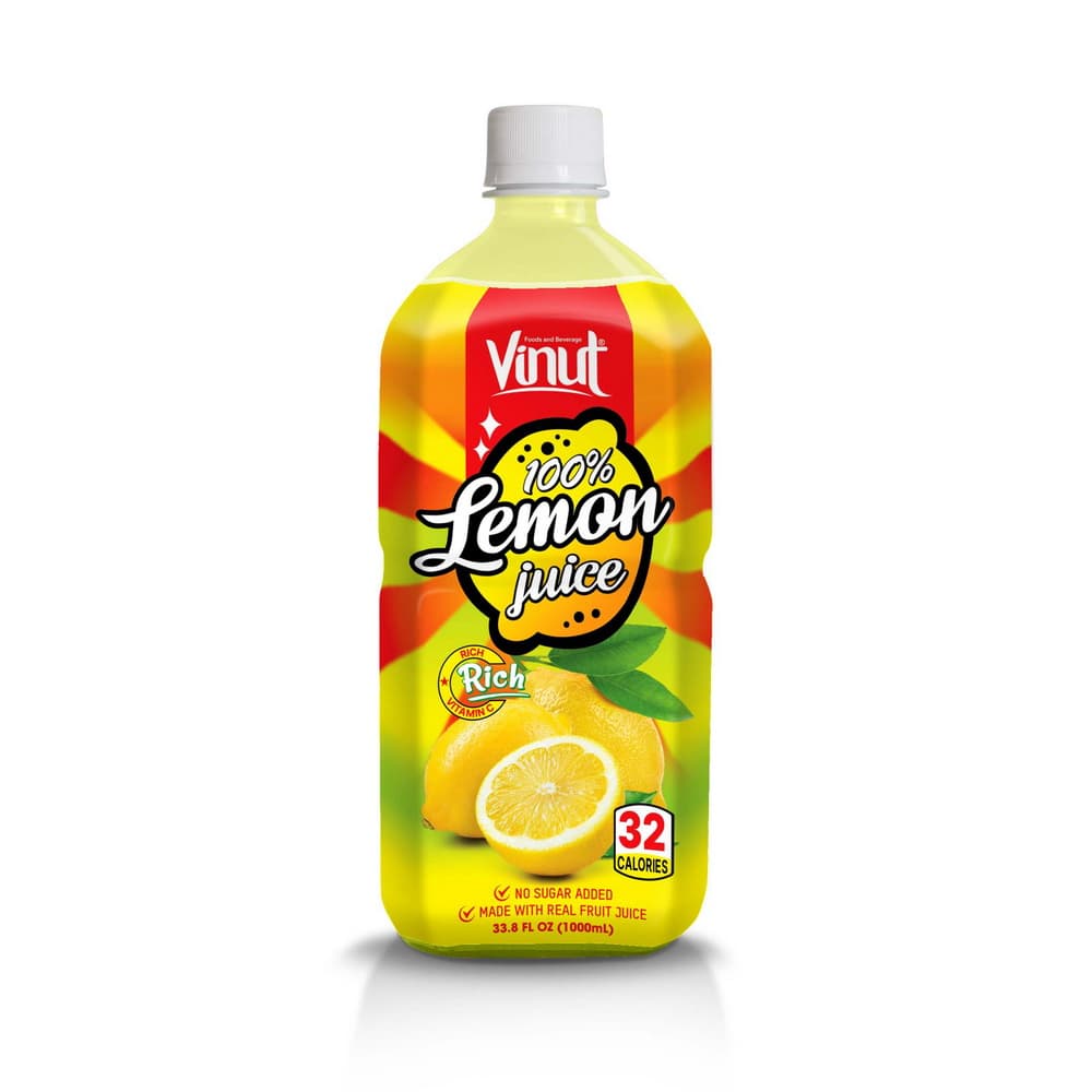 VINUT 100% Citroensap, Zonder Toegevoegde Suiker, 33.8 fl oz (1,000 mL) PET Fles