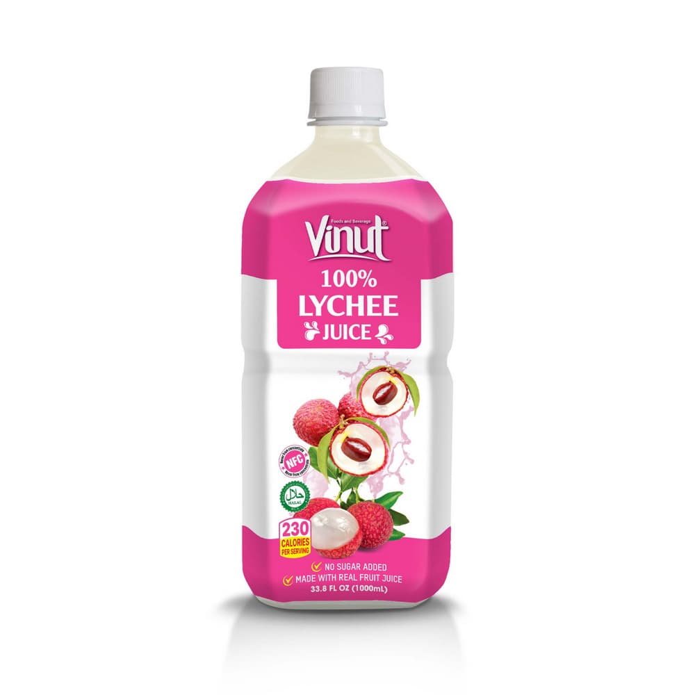 VINUT 100% Lycheesap, Zonder Toegevoegde Suiker, 1.000 mL PET Fles