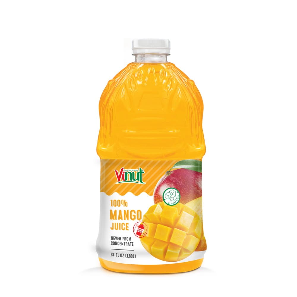 VINUT 100% Mango Sap, Niet uit Concentraat, PET Fles, 64 fl oz 1.89 L