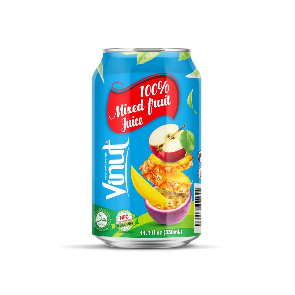 VINUT 100% Gemengd Vruchtensap, NFC, Zonder Toegevoegde Suiker, Blik, 11.1 fl oz 330 mL