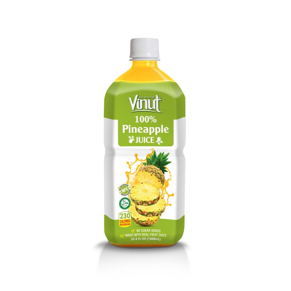 VINUT 100% Ananassap, Geen Toegevoegde Suiker, 33.8 fl oz (1.000 mL) PET-fles