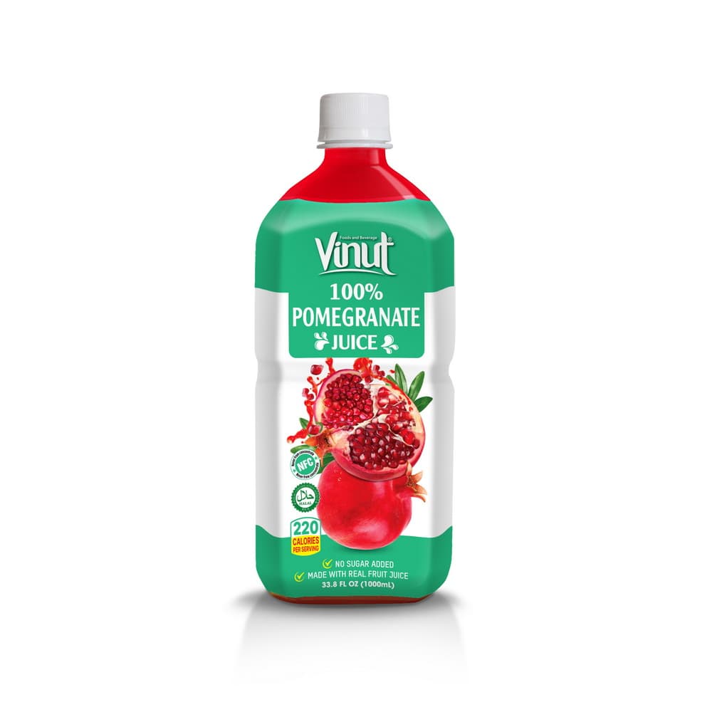 VINUT 100% Granaatappelsap, Zonder Toegevoegde Suiker, 1000 ml PET Fles