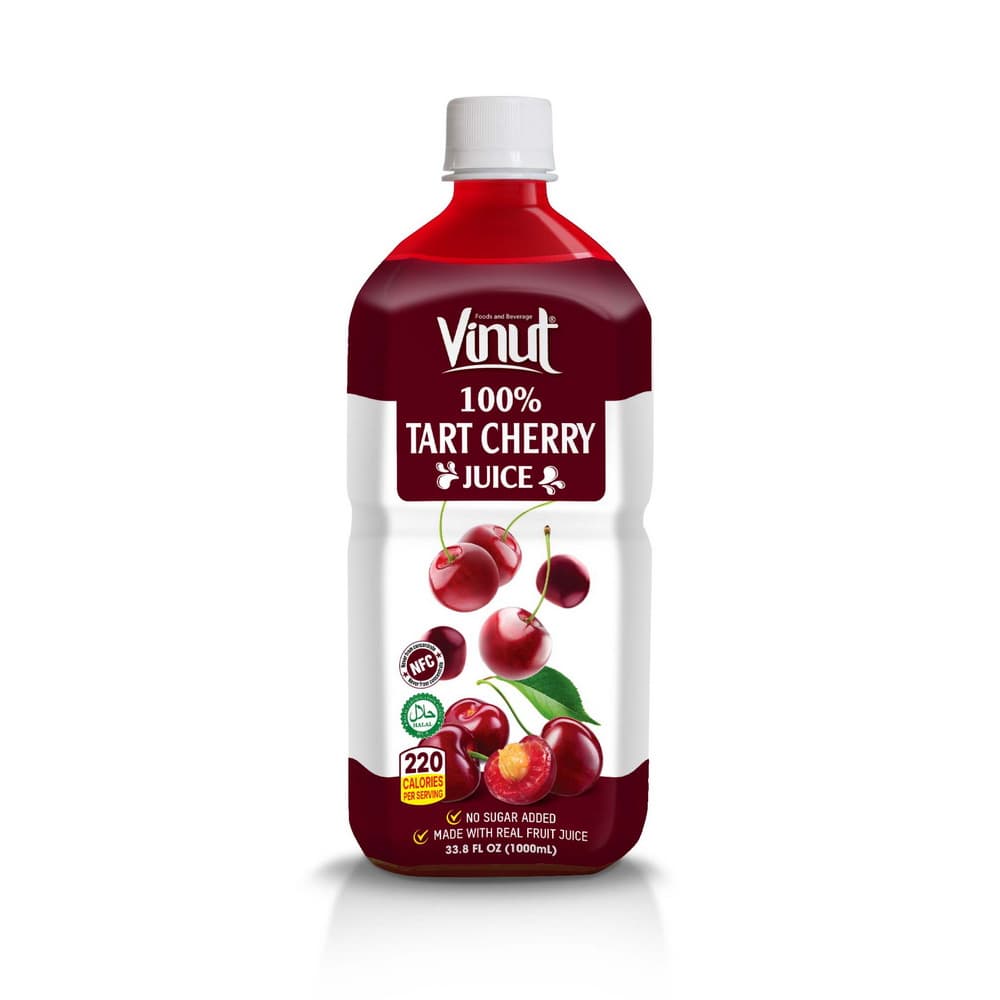 Vinut 100% Tart Cherry Juice, NFC, No Sugar Added, PET Bottle, 33.8 fl oz 1000 mL