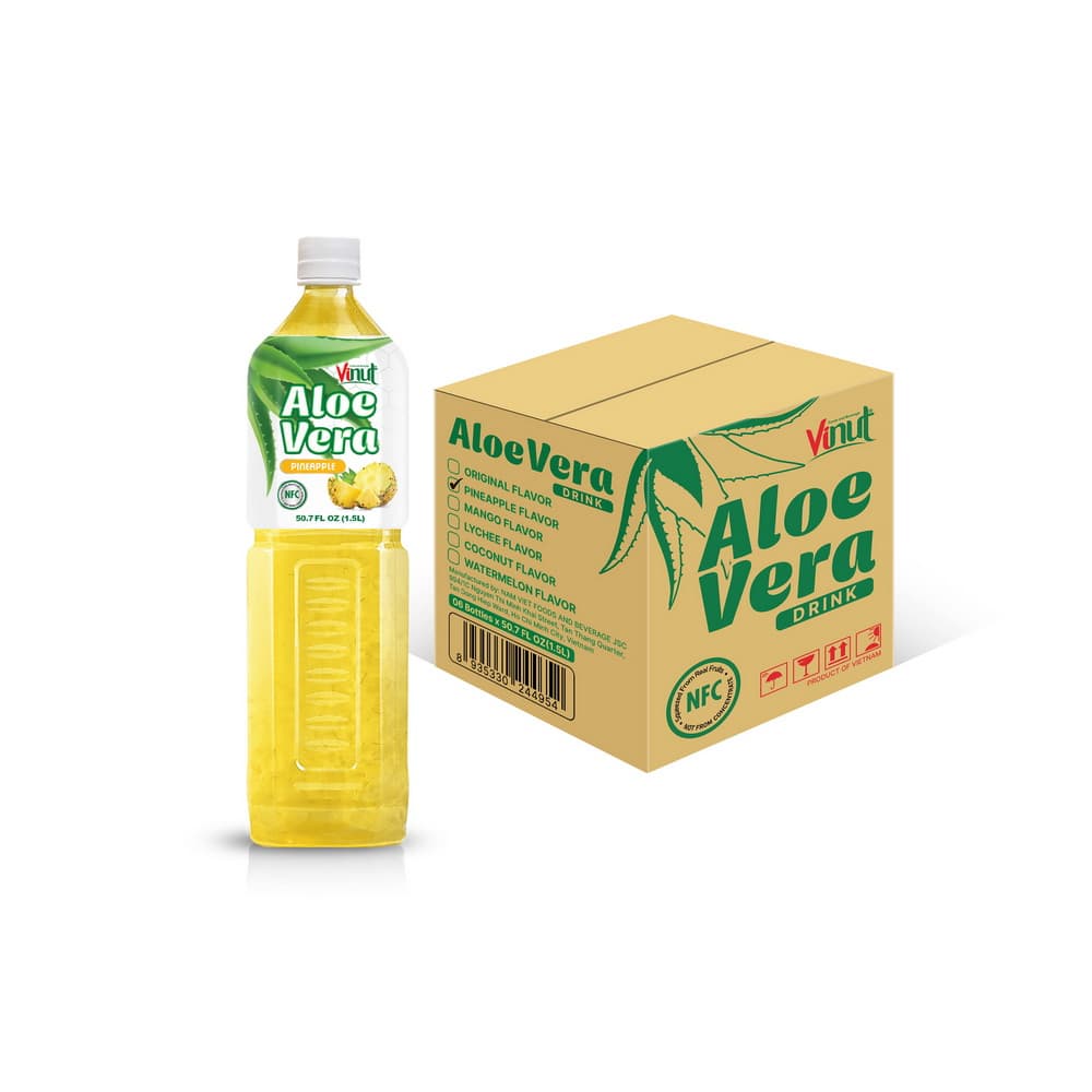 VINUT Aloë Vera Drank Ananas, NFC, PET Fles, 1.5 L (50.7 fl oz)