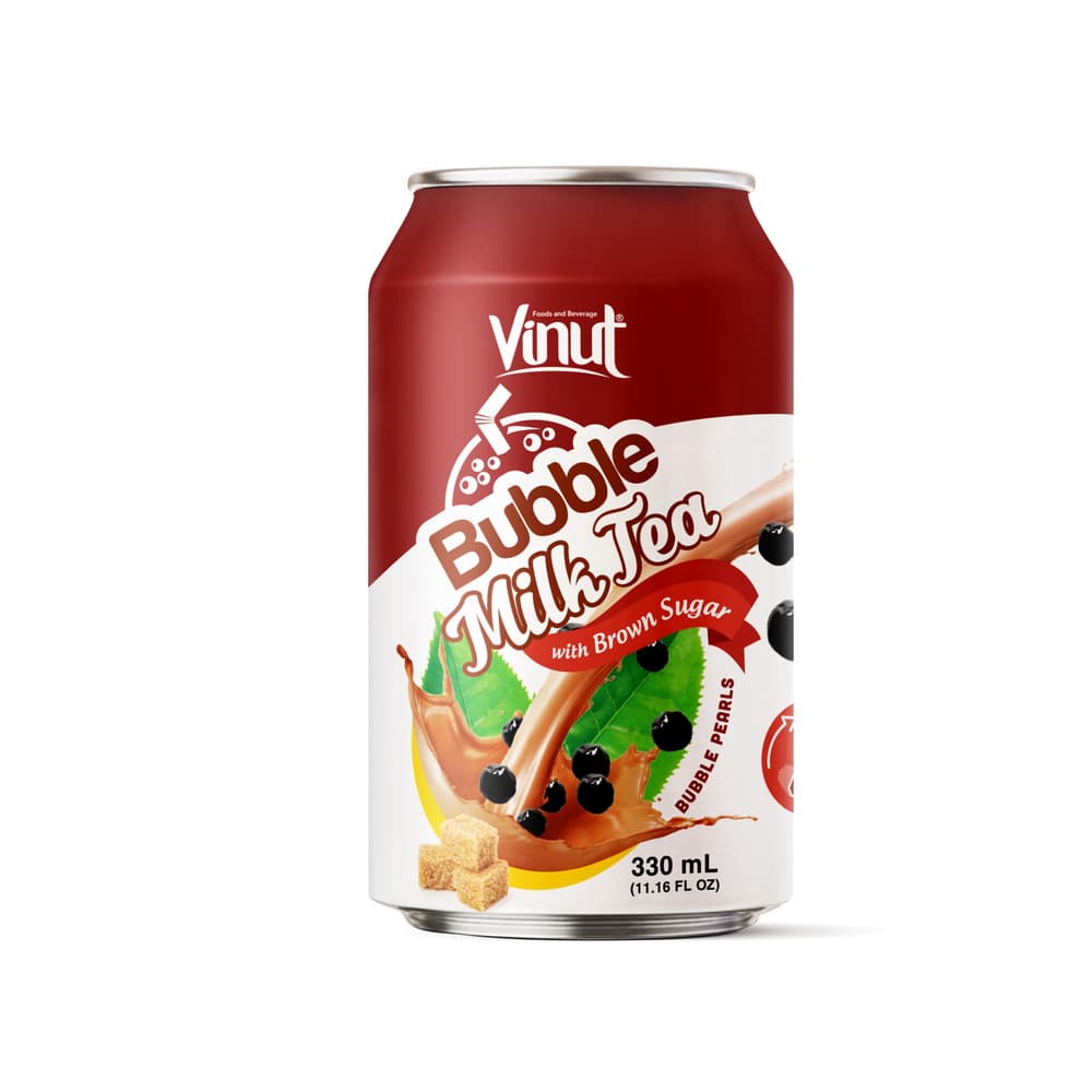 VINUT Bubble Melkthee met Bruine Suiker, Blik, 330 mL (11.16 fl oz)