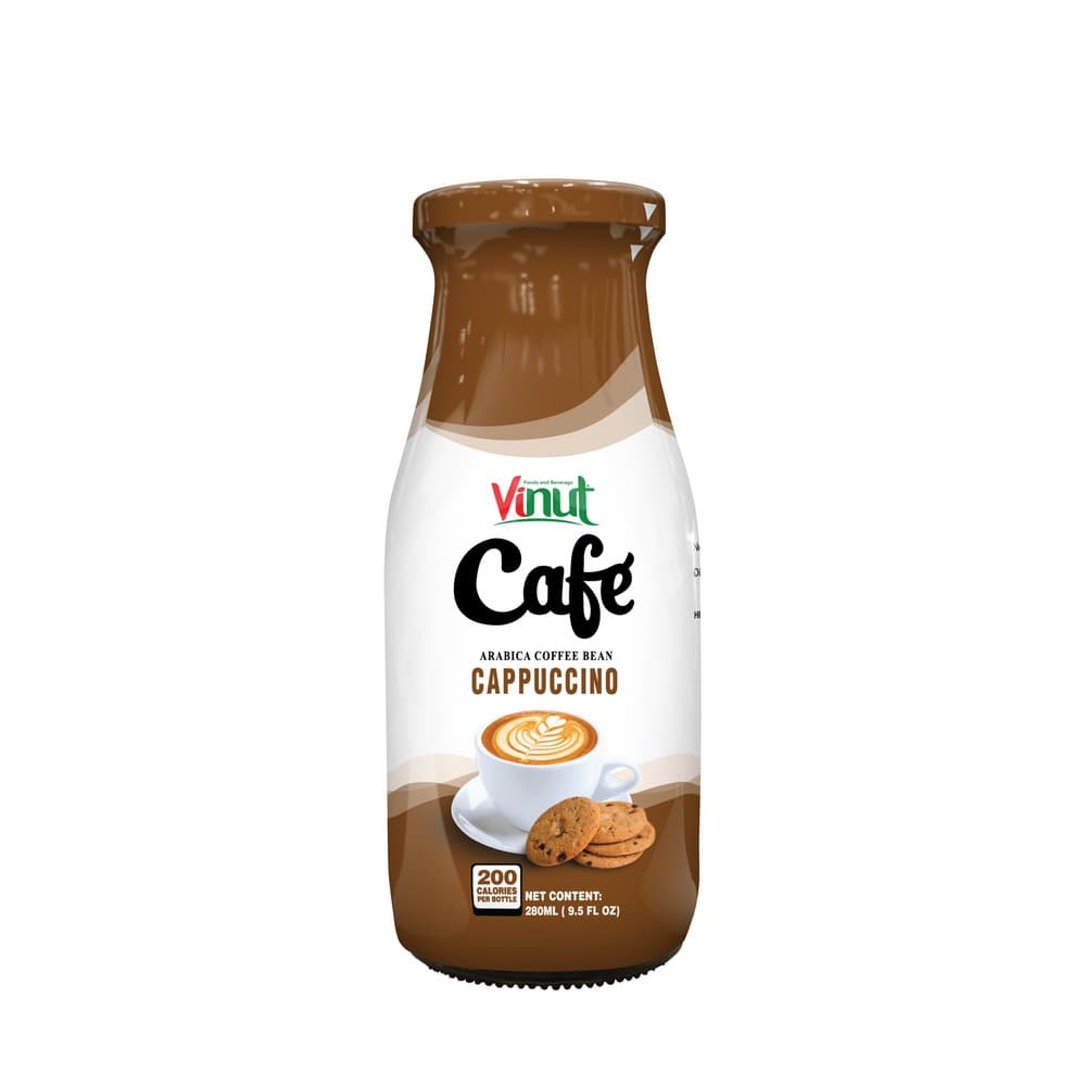 VINUT Café Cappuccino, Arabica Koffiebonen, Fles, 9.5 fl oz 280 mL