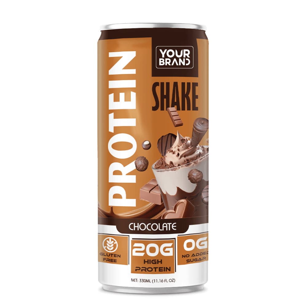 VINUT Chocolade Proteïneshake, Glutenvrij, 20g Eiwit, 0g Geen Toegevoegde Suiker, Slanke Blikverpakking, 11.16 fl oz (330 mL)