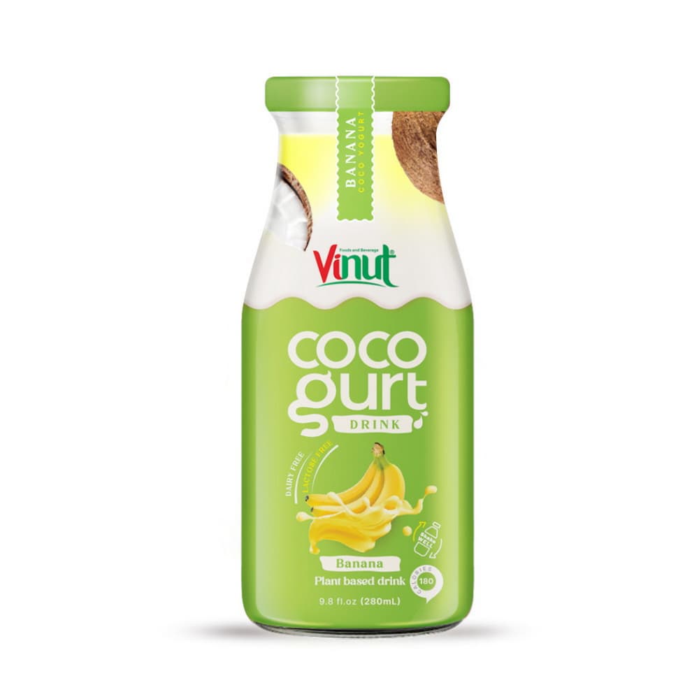 VINUT Cocogurt Drank Banaan, Glazen Fles, 9.8 fl oz 280 mL