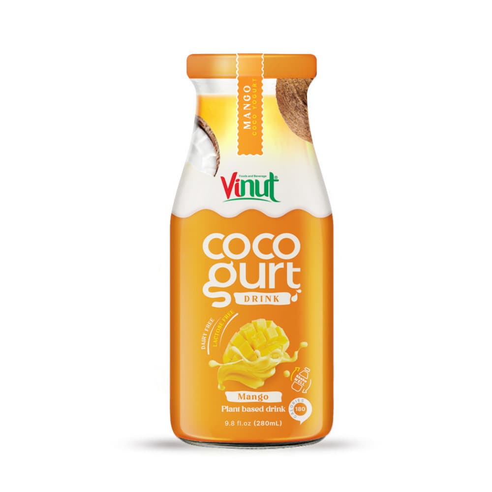 VINUT Cocogurt Drank Mango, Glazen Fles, 280 mL (9.8 fl oz)