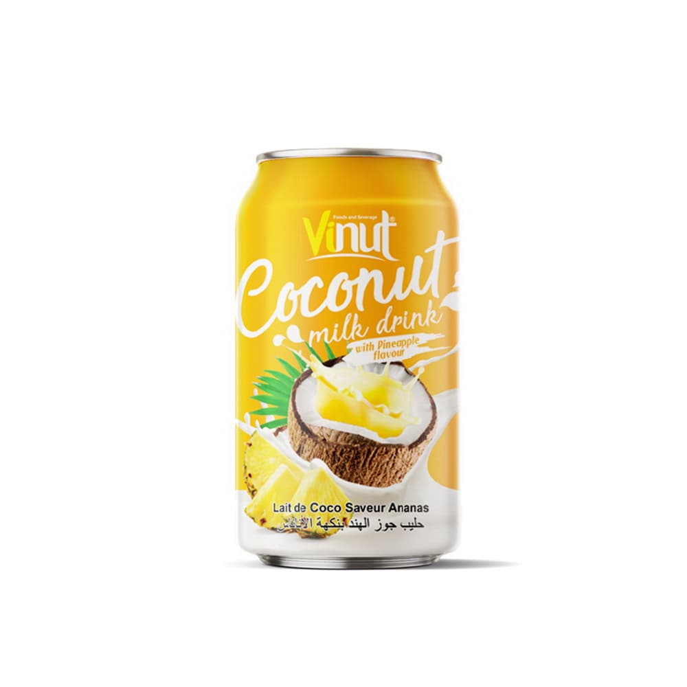 VINUT Kokosmelkdrank Ananas Smaak, Blik, (330 mL)