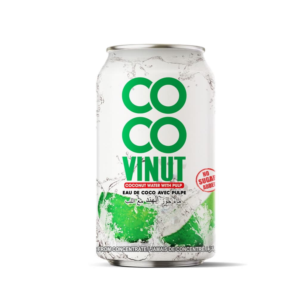 VINUT Kokoswater met Vruchtvlees, Zonder Toegevoegde Suikers, Blik, 11.1 fl oz (330 mL)