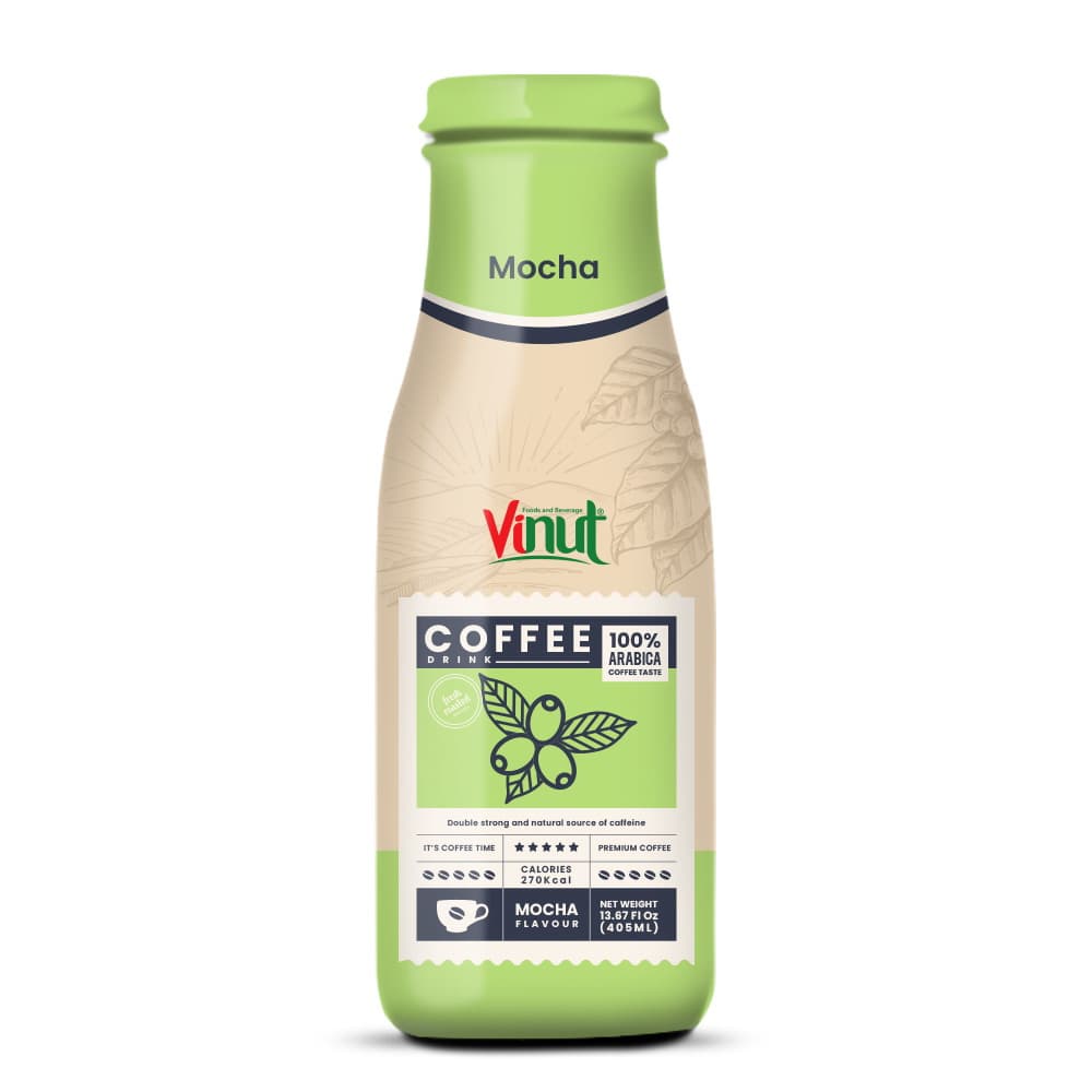 VINUT Koffiedrank 100% Arabica, Mokka Smaak, 405 mL (13.87 fl oz)