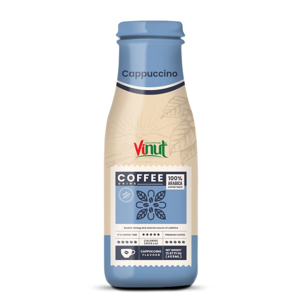 Vinut Coffee Drink Cappuccino, 100% Arabica, Bottle, 13.87 fl oz 405 mL
