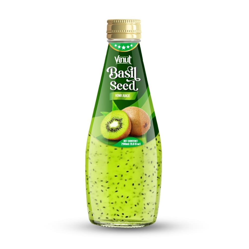 VINUT Kiwi Basilicumzaad Sap, Glazen Fles, 9.8 fl oz (290 mL)