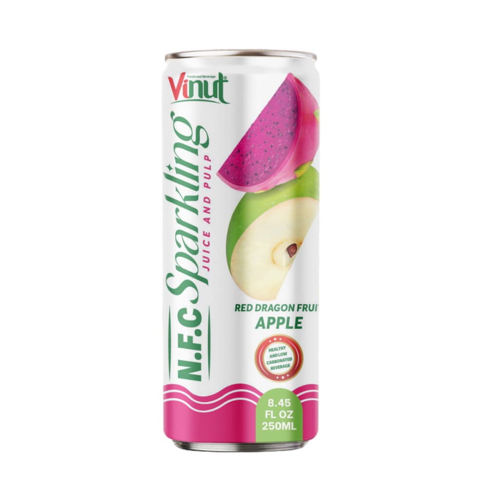 VINUT N.F.C Sprankelend Sap met Vruchtvlees Rode Drakenvrucht Appel, Slank Blik, 8.45 fl oz 250 mL