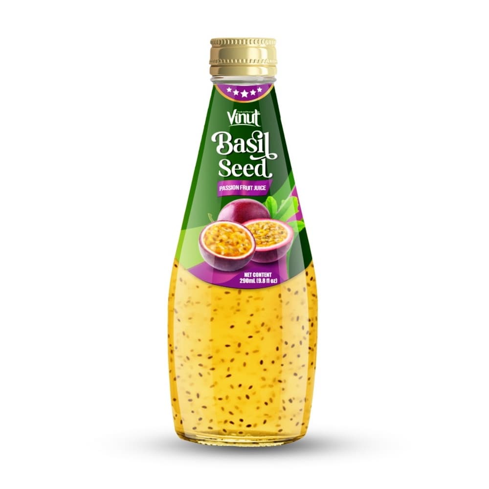 VINUT Passievrucht Basilicumzaad Drank, Glazen Fles, 290 mL (9.8 fl oz)
