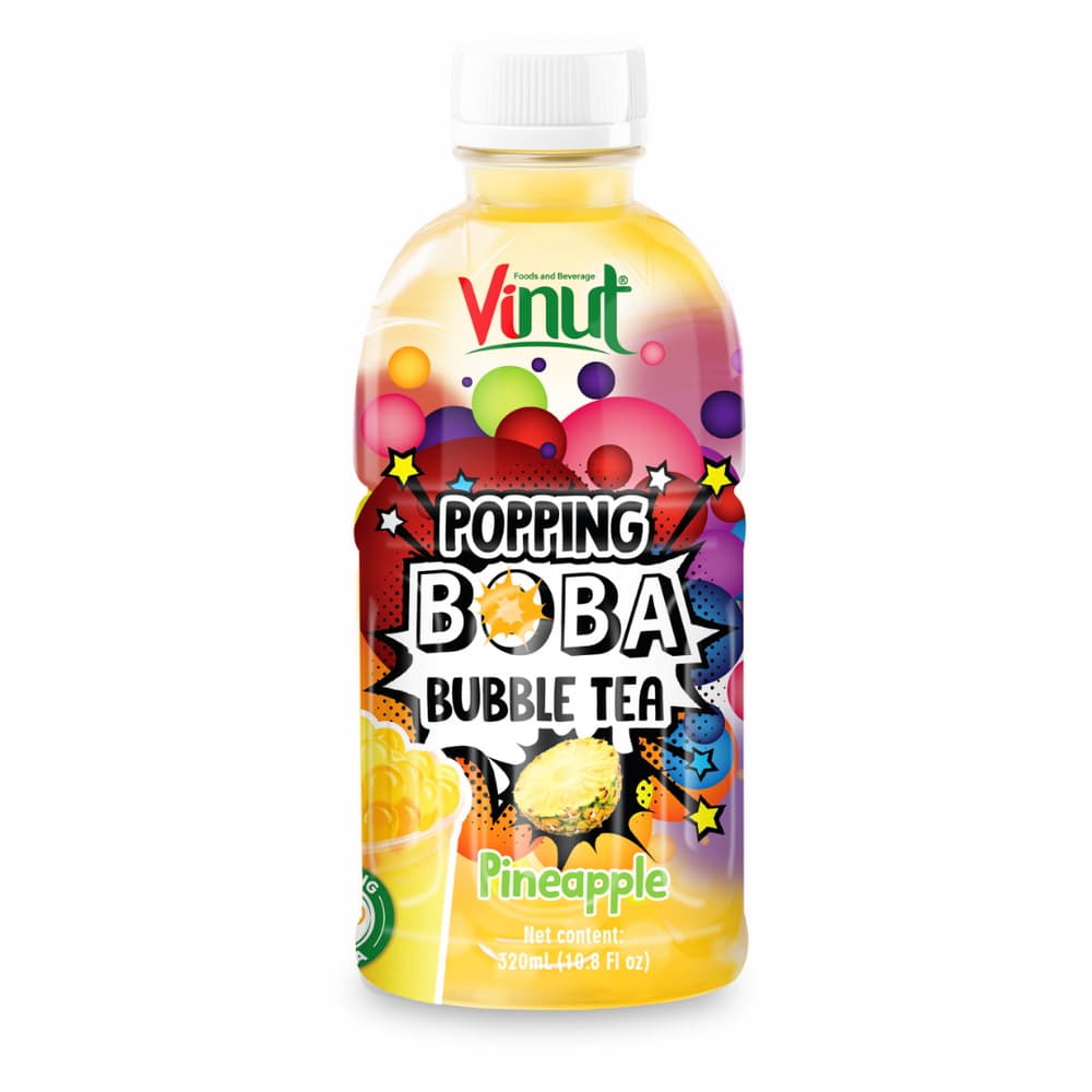 VINUT Ananas Popping Boba Bubble Tea, PET Fles, 10.8 fl oz (320 mL)