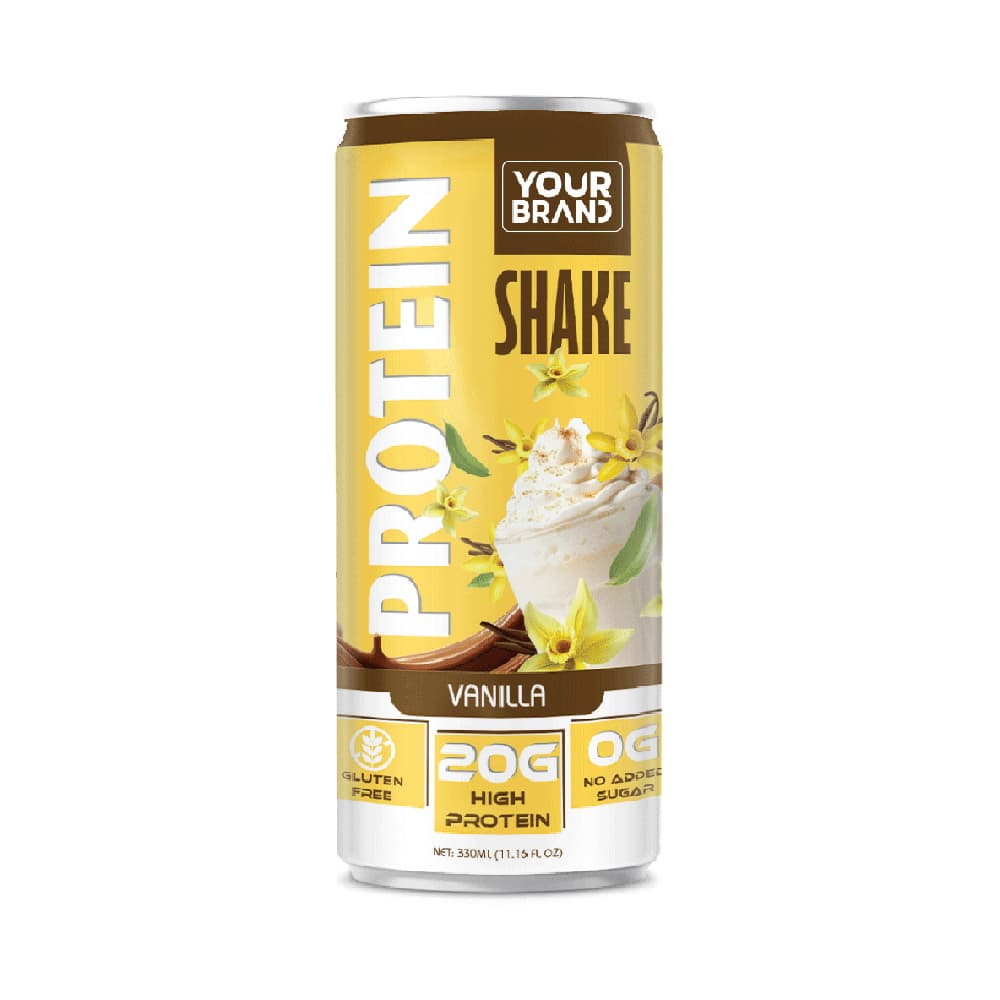 VINUT Vanille Eiwitshake, Glutenvrij, 20g Eiwit, 0g Toegevoegde Suiker, Slanke Blik, 330 ml